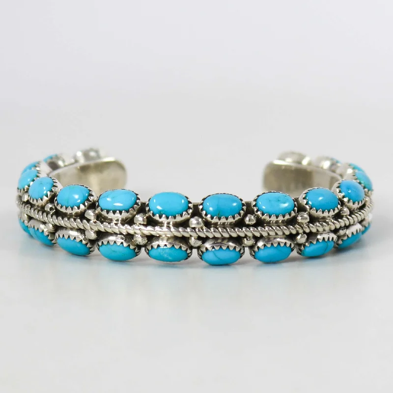 women's adjustable bangles -Sleeping Beauty Turquoise Cuff