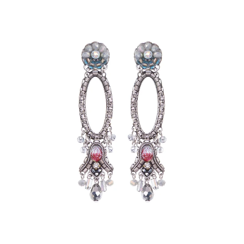 women's bold statement earrings -Silver Odyssey Earrings