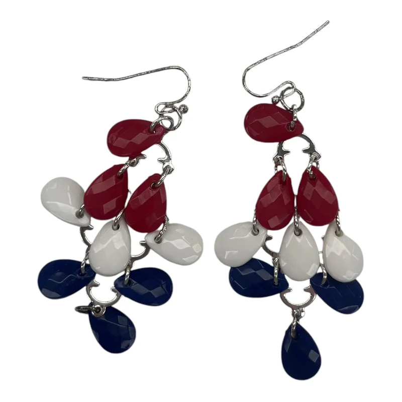 women's colorful earrings -Earrings Dangle/Drop By Clothes Mentor In Blue Red & White