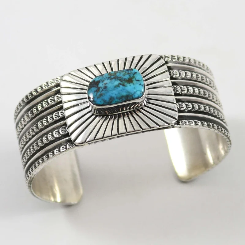 women's gemstone bracelets -Lone Mountain Turquoise Cuff