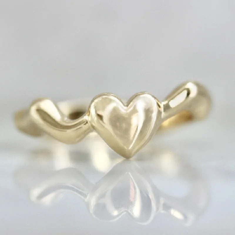 women's gold heart necklaces -We Clicked Gold Heart Band