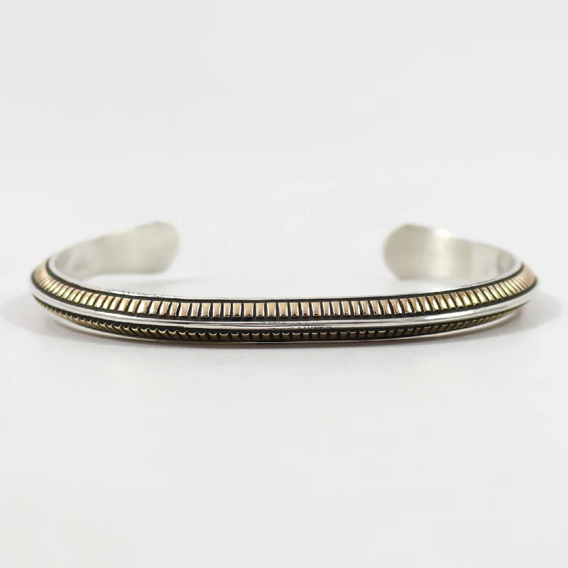 women's statement cuffs -Gold on Silver Cuff