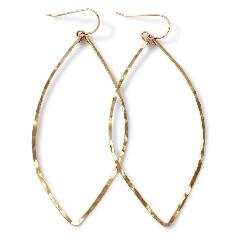 women's golden statement earrings -XL Leaf Hoop Earrings