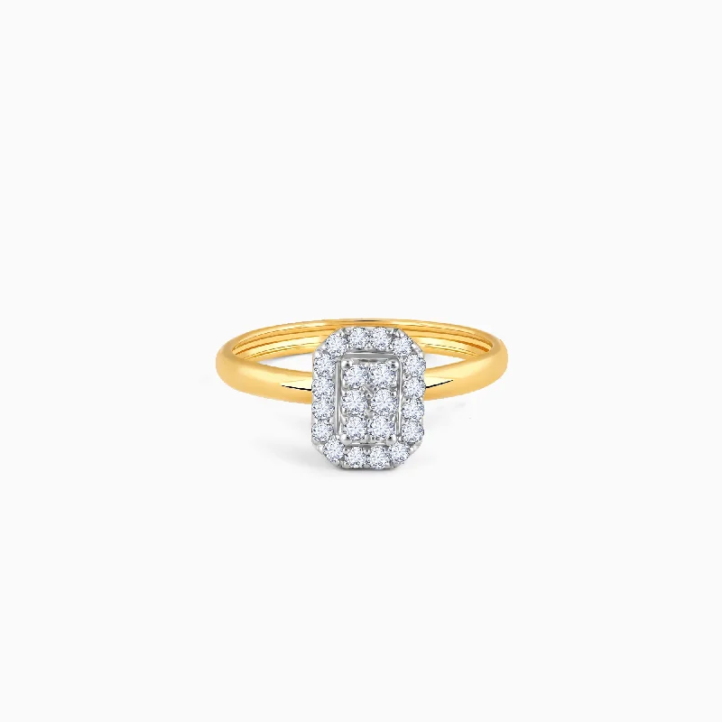 women's round-cut diamond rings -Gold Parlamak Ring