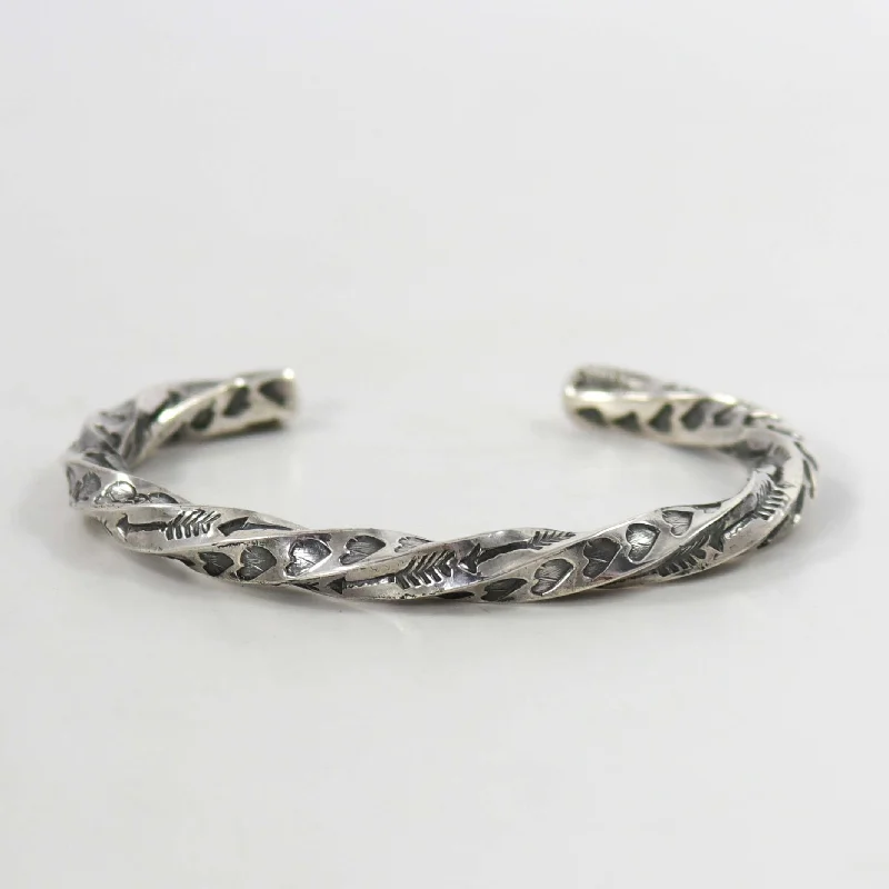 women's cuff bracelets -Twisted Silver Cuff