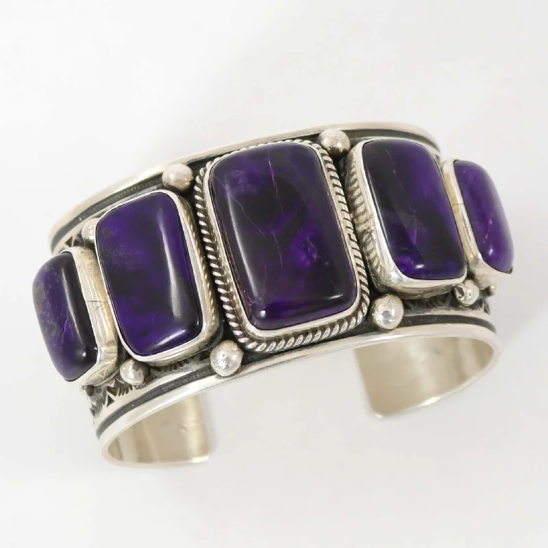 women's gold bracelets -Sugilite Row Cuff