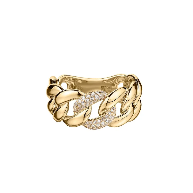 women's signet rings -DIAMOND LINK RING