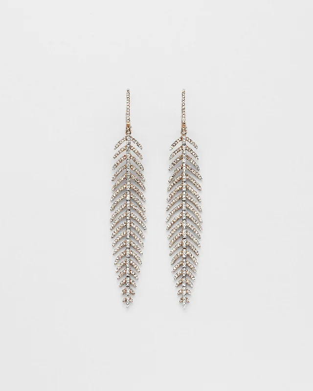 women's elegant drop earrings -Fine Feather Medium Earrings