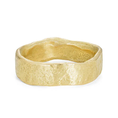 women's wedding rings -Stone Wide Ring 18ct Gold