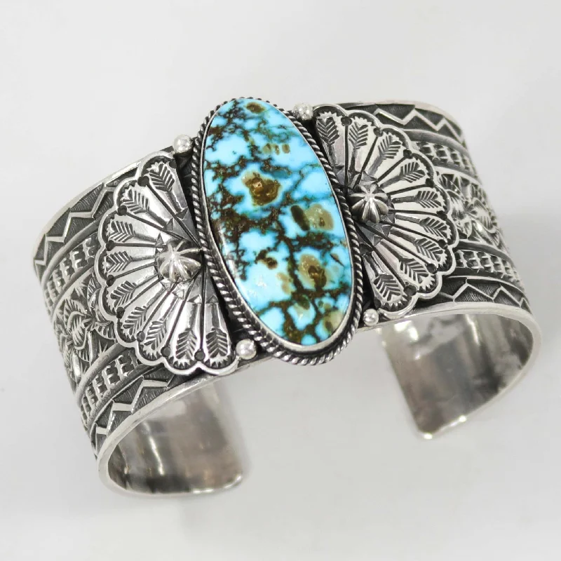 women's thin bangles -Kingman Turquoise Cuff