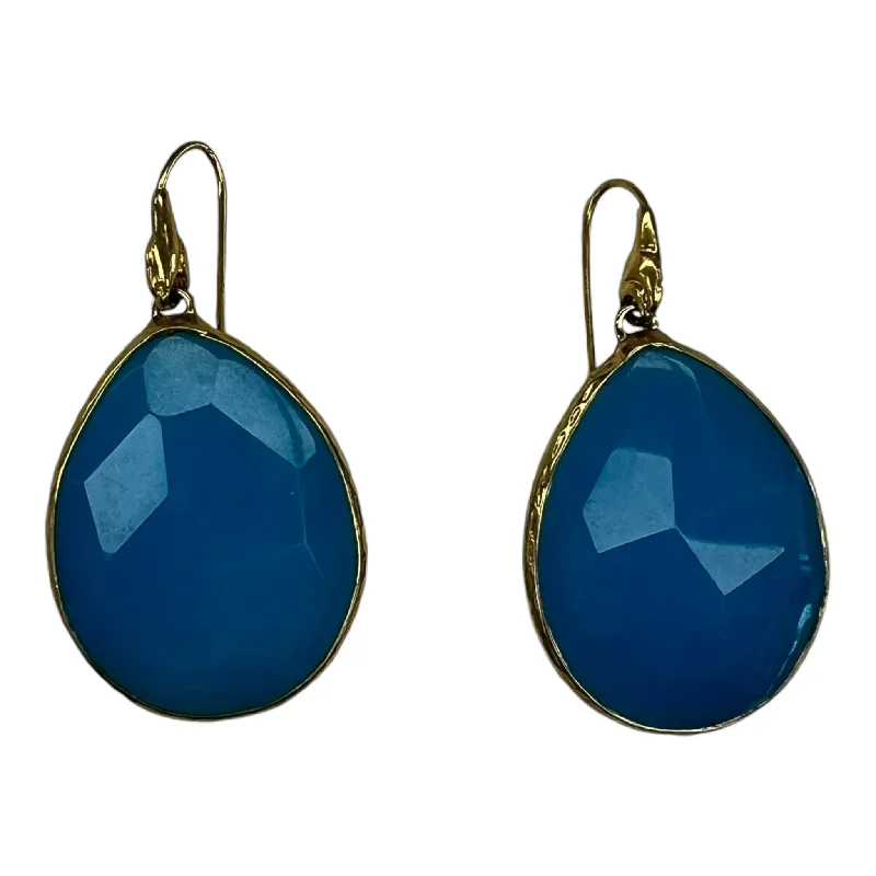 women's silver chain earrings -BLUE & GOLD EARRINGS DANGLE/DROP by CLOTHES MENTOR