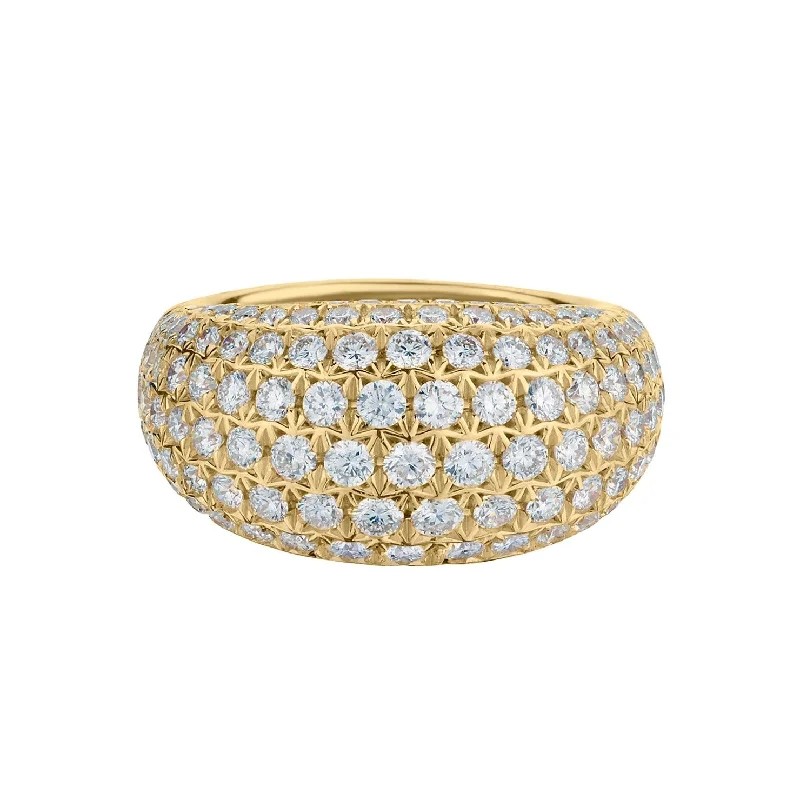 women's opal rings -PAVÉ DOMED RING