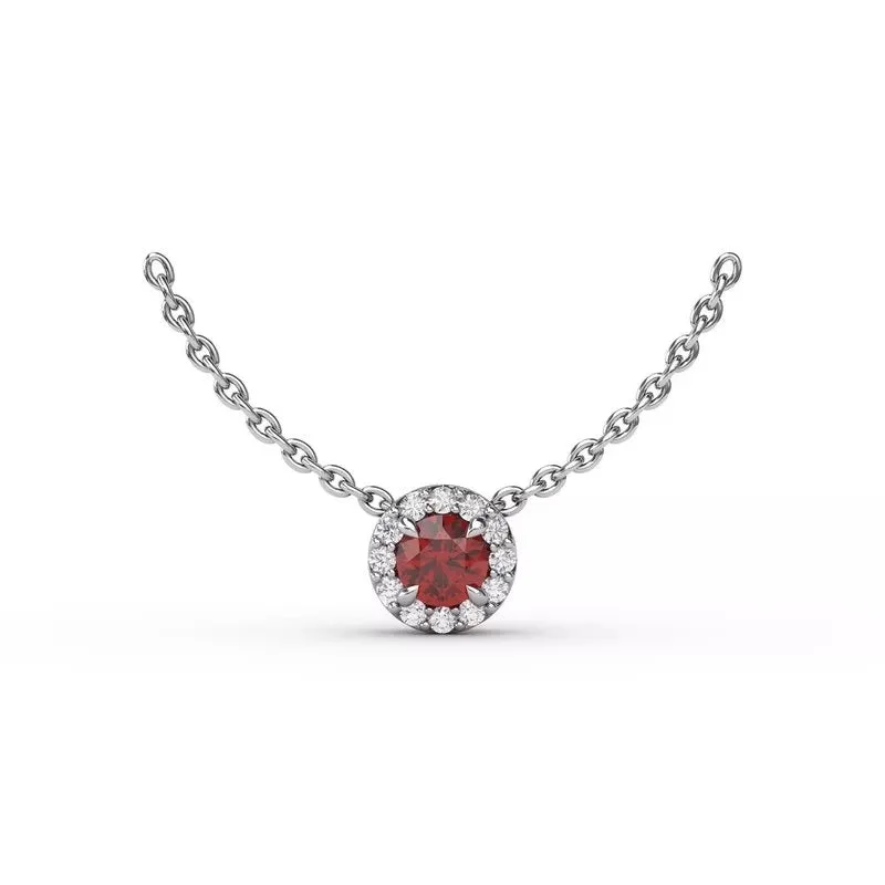 women's custom necklaces -Classic Ruby and Diamond Pendant Necklace