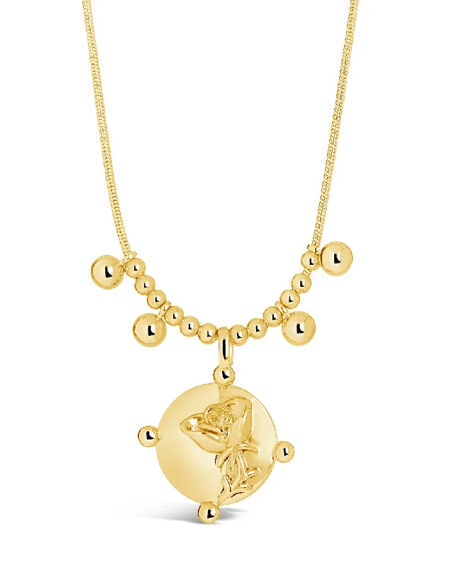 women's elegant gold necklaces -Fleur Pendant Necklace