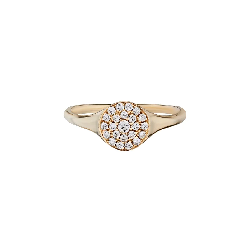 women's custom made rings -DIAMOND SIGNET RING