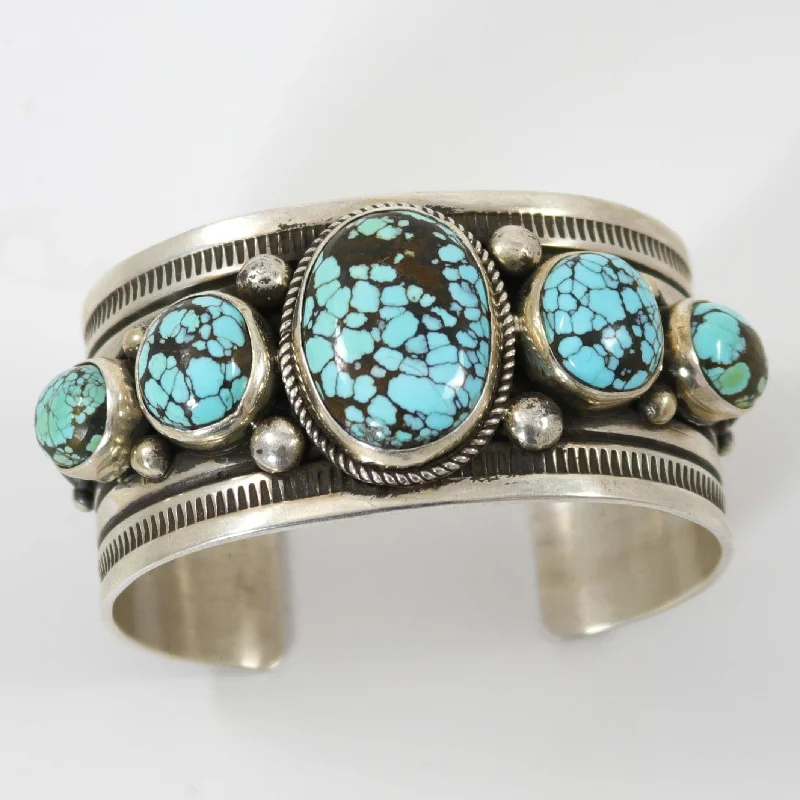 women's rose gold bangles -Blue Moon Turquoise Cuff