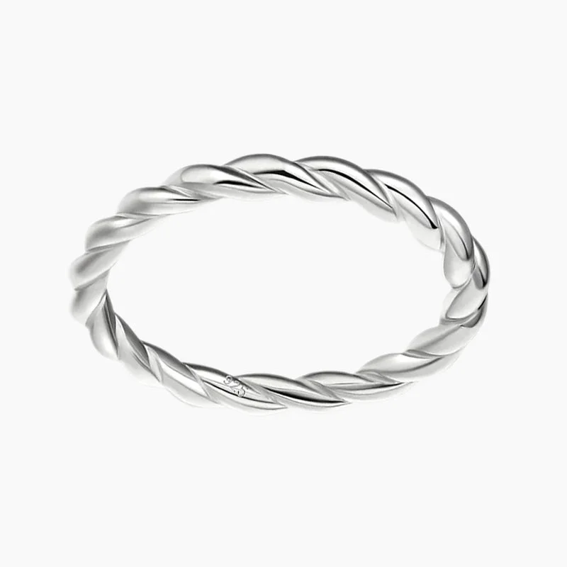 women's anniversary gift rings -925 Sterling Silver Cute Twist Ring