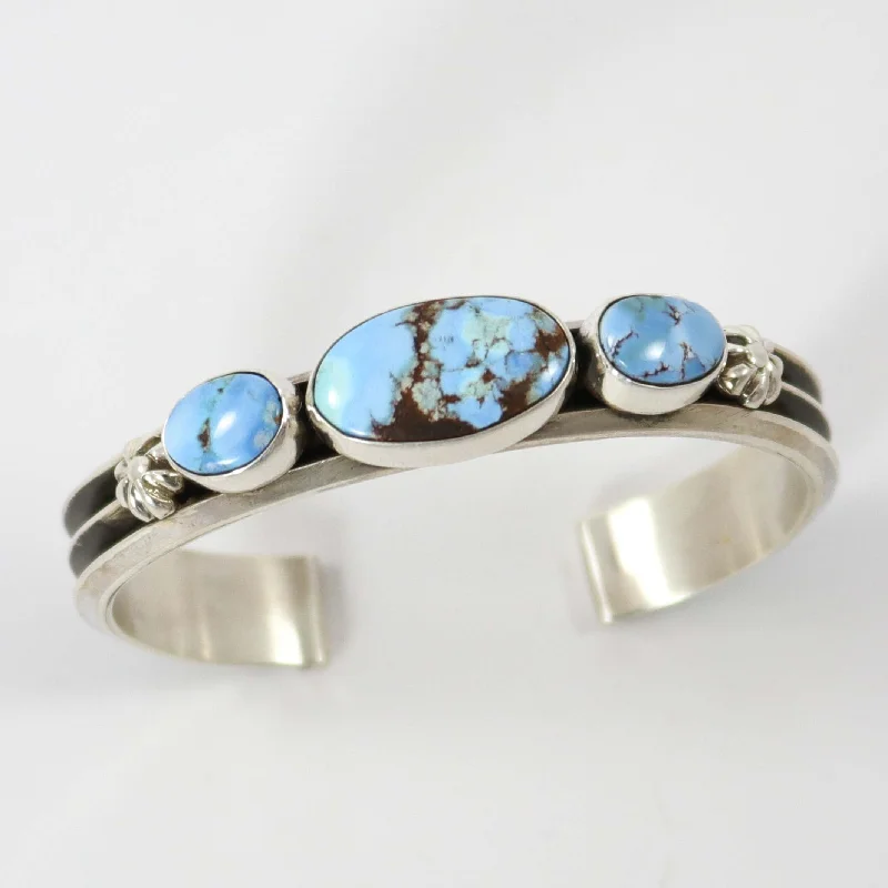 women's silver cuff bracelets -Golden Hills Turquoise Cuff