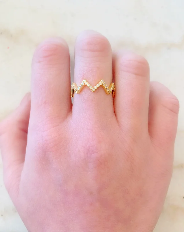 women's creative design rings -Zig Zag Ring