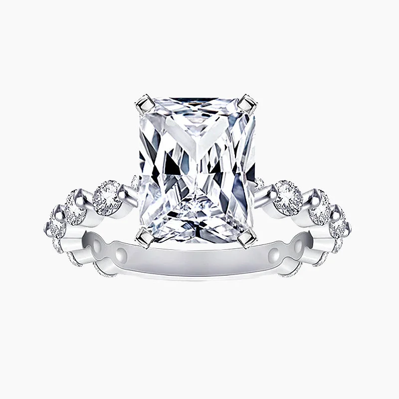 women's cocktail rings -Radiant Cut Cubic Zirconia Wedding Ring