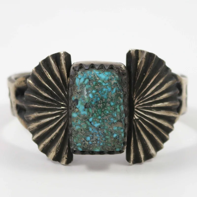 women's heart-shaped bangles -Kingman Turquoise Cuff