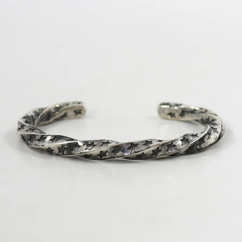 women's silver bracelets -Twisted Silver Cuff