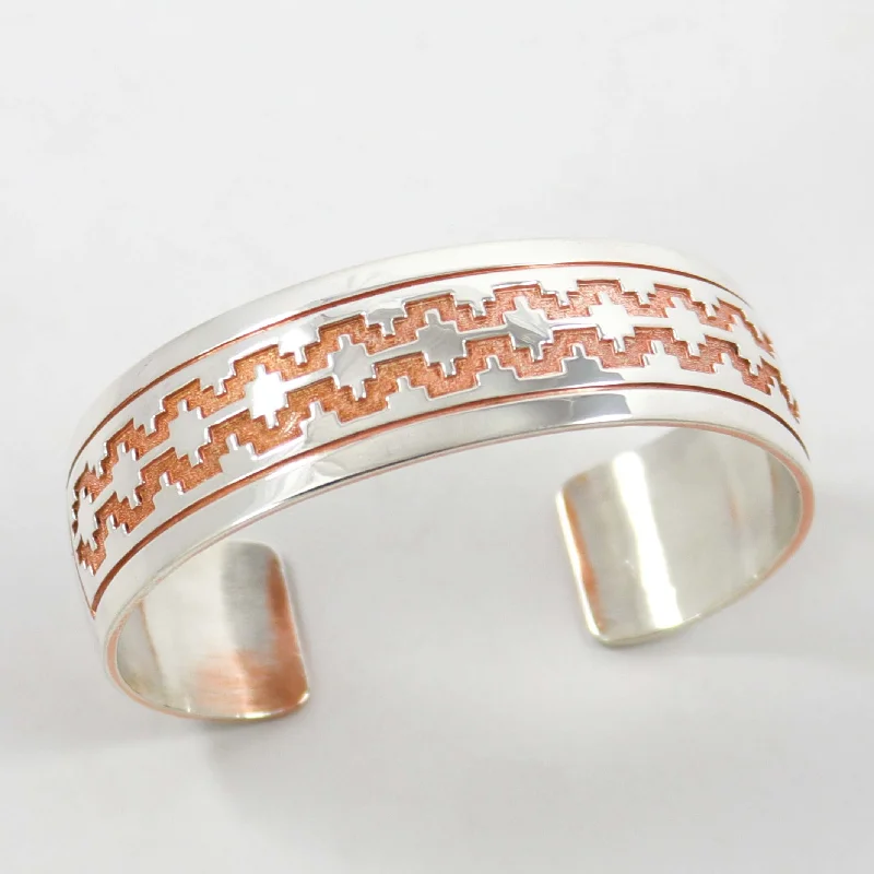 women's engraved gold bangles -Silver Overlay Cuff