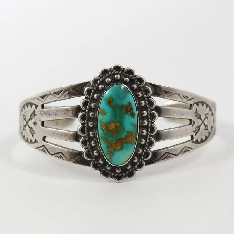 women's gold bangles set -1940s Turquoise Fred Harvey Cuff