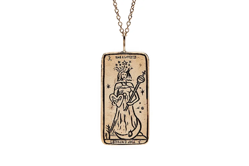 women's lucky charm necklaces -The Empress Tarot Card Necklace