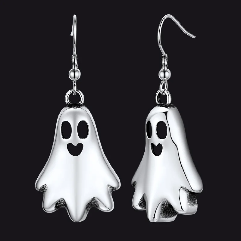 women's gold hoop earrings -Halloween Ghost Dangle Earrings for Women