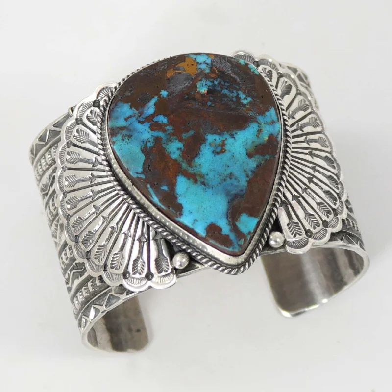 women's sterling silver cuff bracelets -Candelaria Turquoise Cuff