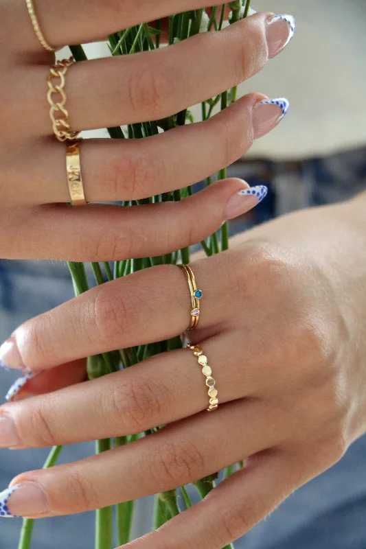 women's minimalist gold rings -pebble ring { gold + silver }