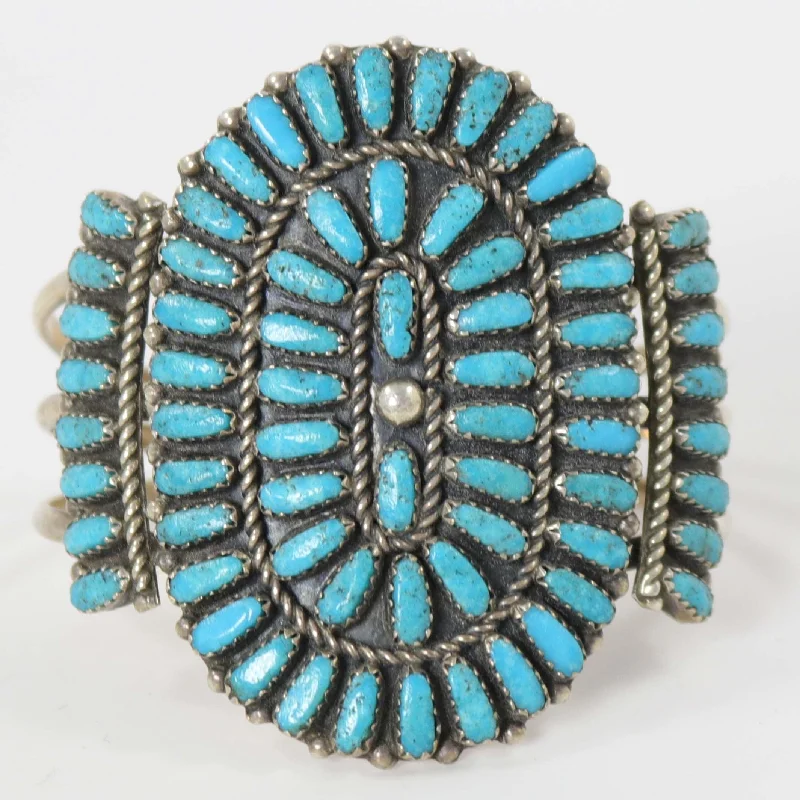 women's eco-friendly bangles -1970s Turquoise Cluster Cuff