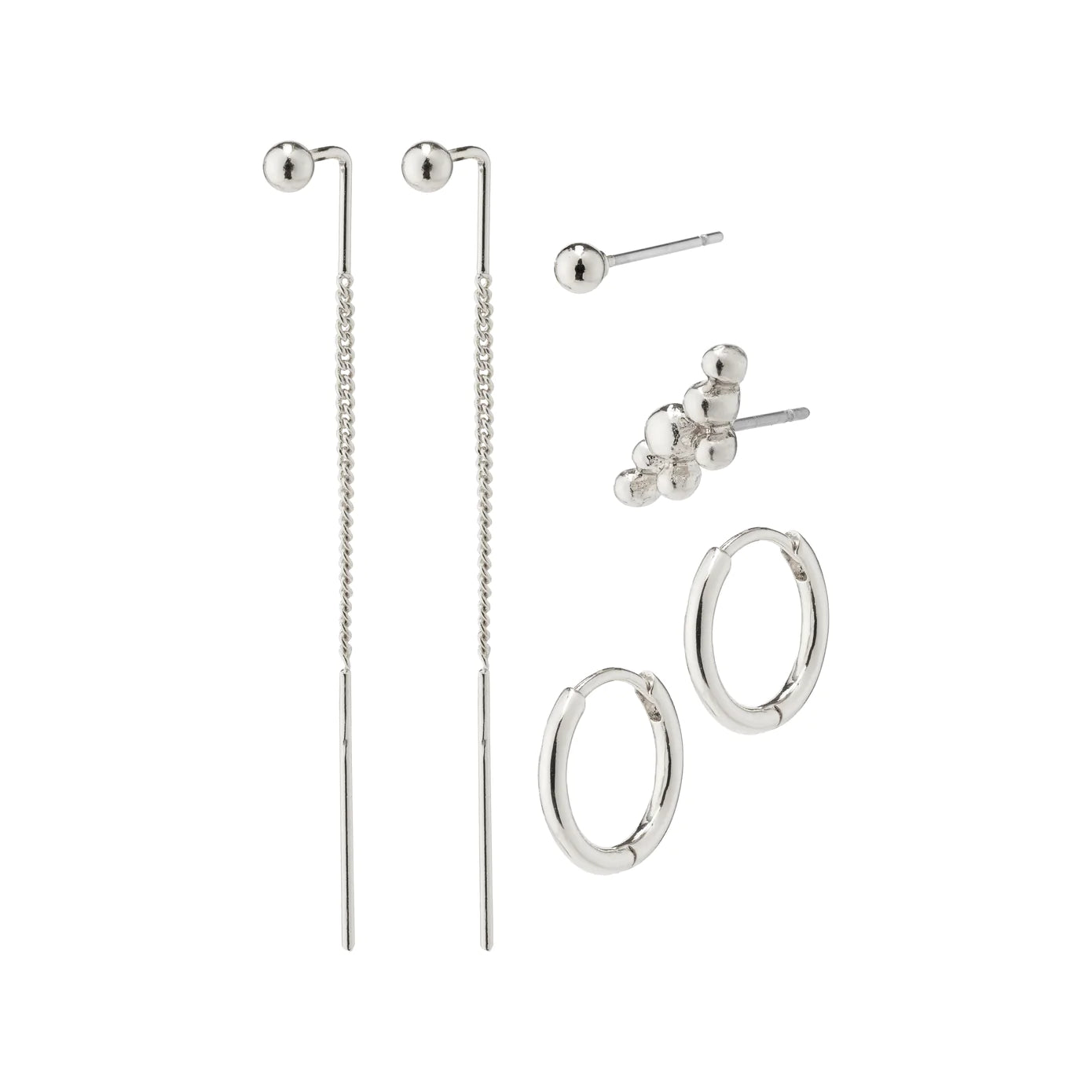 women's classic earrings -Siv Silver Plated Earring Set