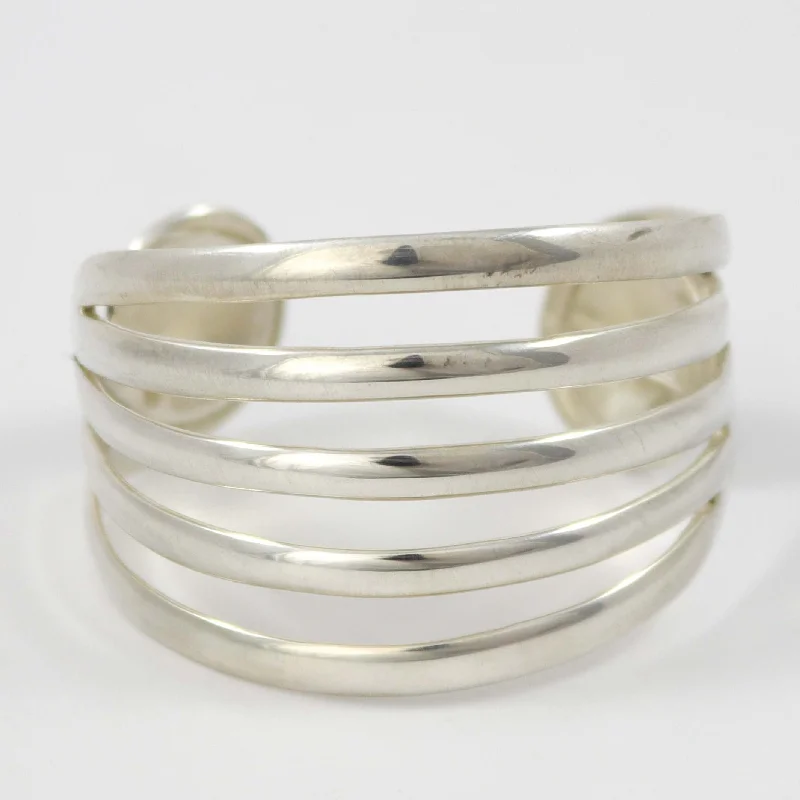 women's infinity bracelets -Split Silver Cuff