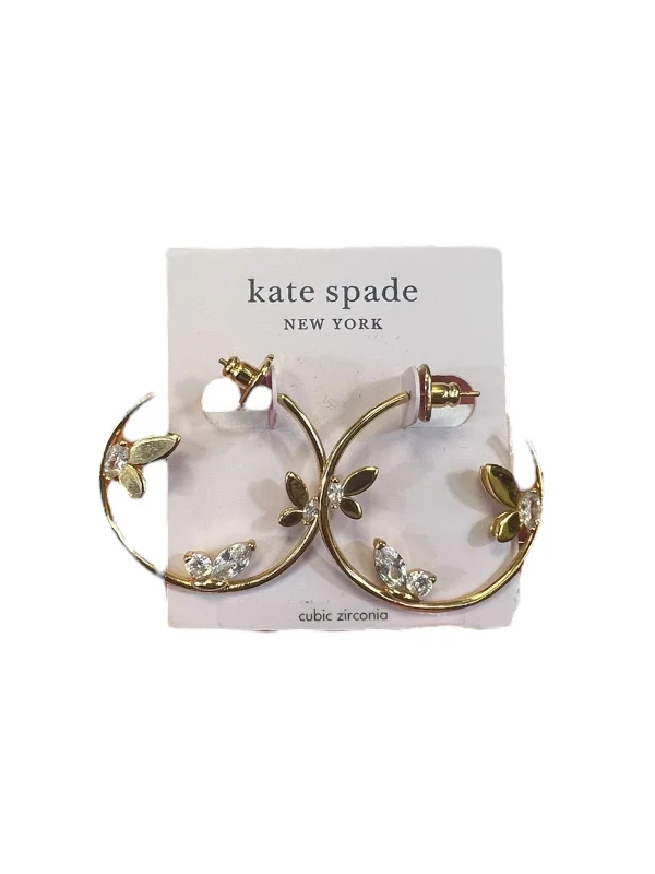 women's minimalist gold earrings -Earrings Hoop By Kate Spade