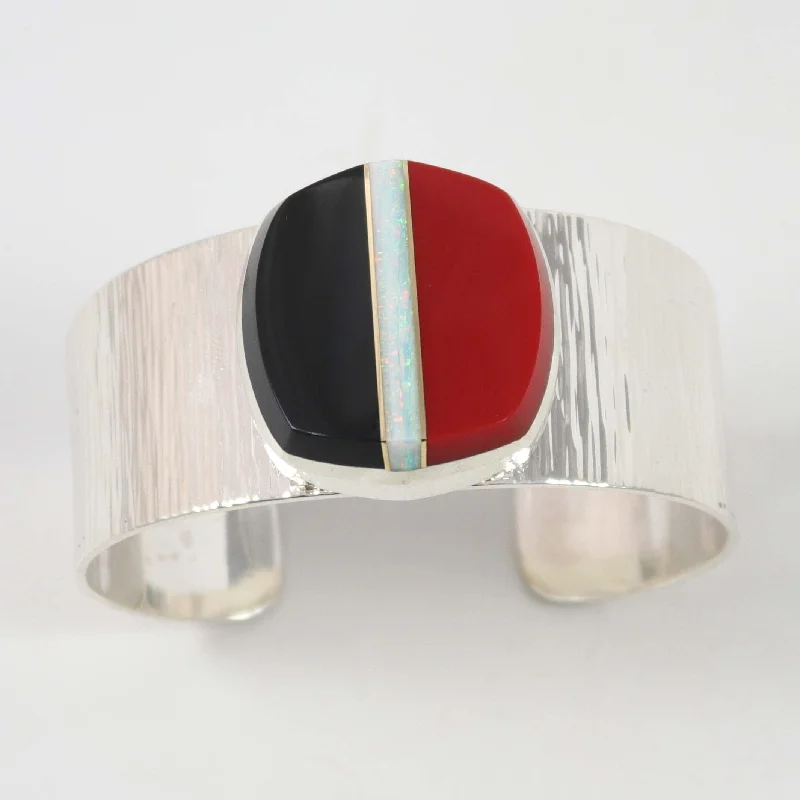 women's chunky bangles -Inlay Cuff