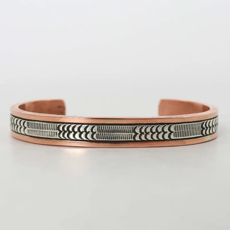 women's boho bracelets -Copper and Silver Cuff