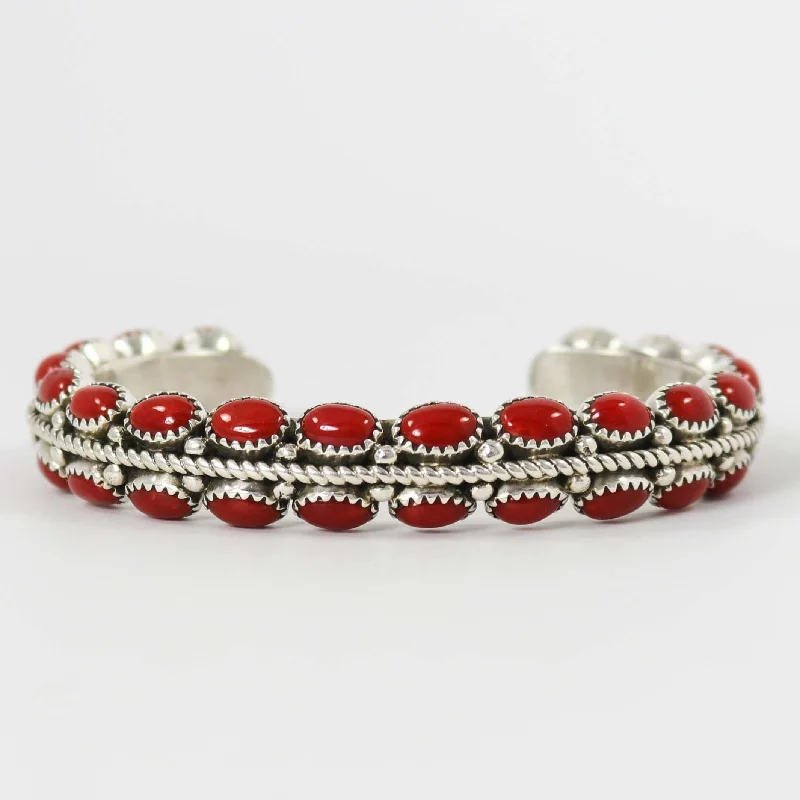 women's cuff bangles -Coral Cuff