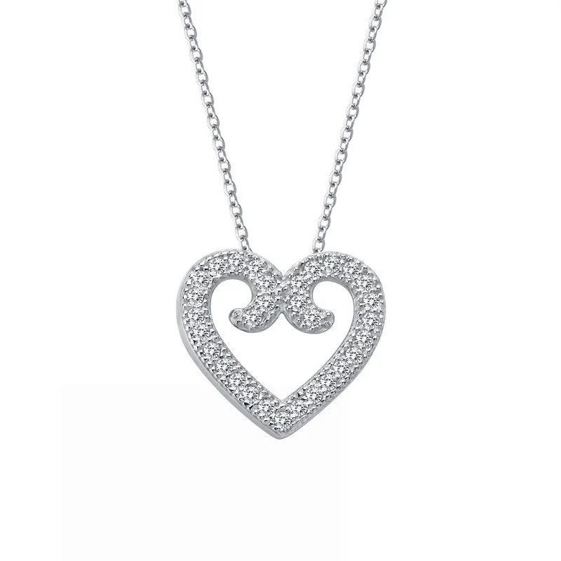 women's simple chain necklaces -Lassaire Diamond Elegant Heart Necklace