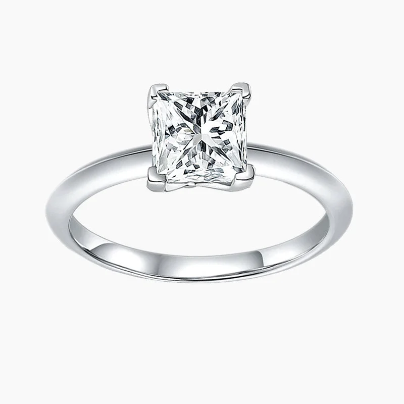 women's anniversary rings -925 Sterling Silver Princess Cut Wedding Ring