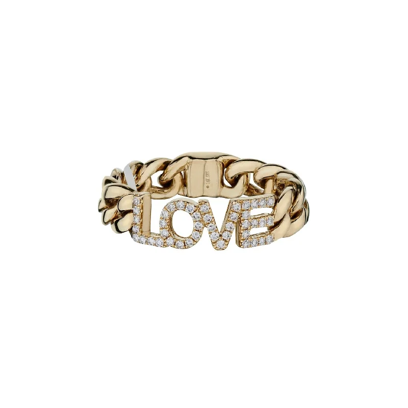 women's celestial rings -DIAMOND LOVE LINK RING