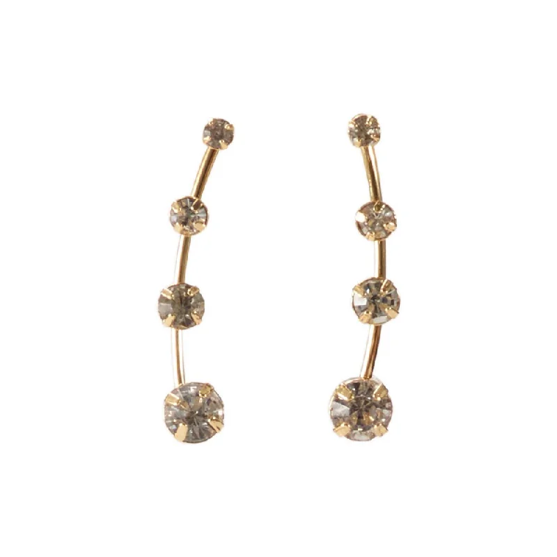 women's diamond-studded earrings -Tapered Crystal Earrings