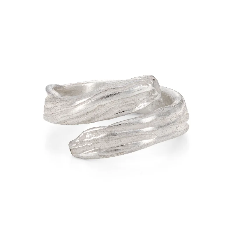 women's wedding ring sets -Ripple Wrap Ring Silver