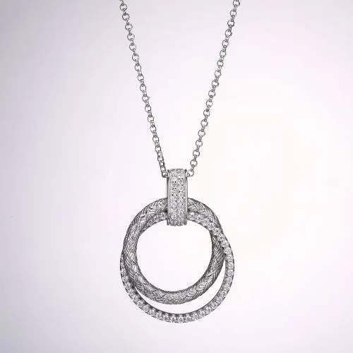 women's luxury statement necklaces -Double Circle of Love Pendant