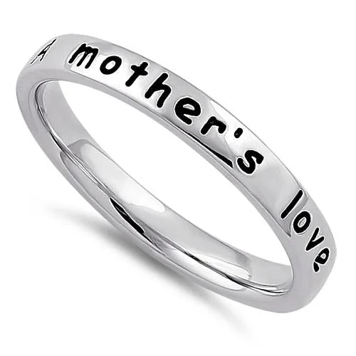 women's birthstone engagement rings -Sterling Silver "A mother's love is open arms" Ring