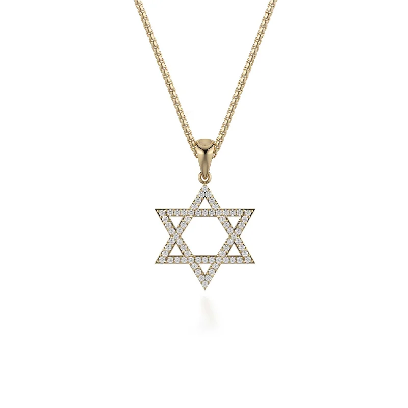 women's heart-shaped necklaces -Star of David Diamond Pendant