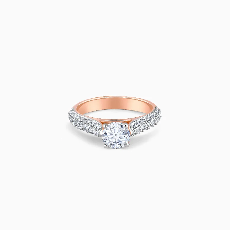 women's anniversary rings -Rose Gold Solitaire Meraki Ring