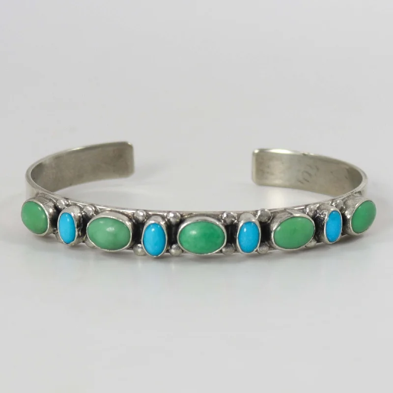 women's gold-plated bracelets -Turquoise and Variscite Cuff