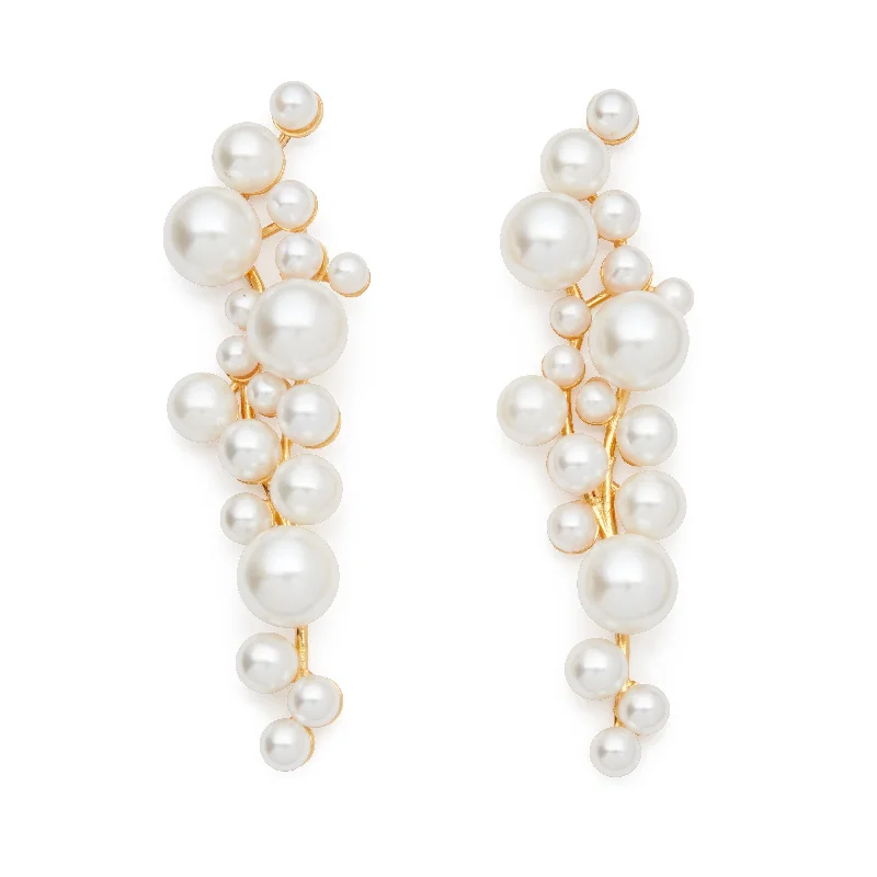 women's crystal earrings -Mattar Pearl Earrings